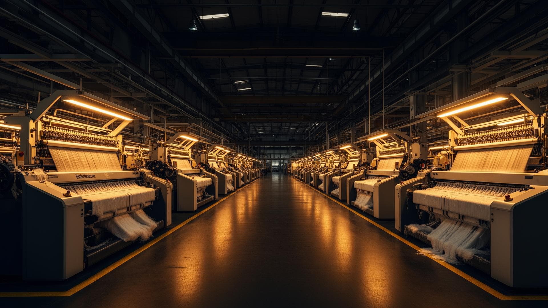 Factory floor with advanced machinery